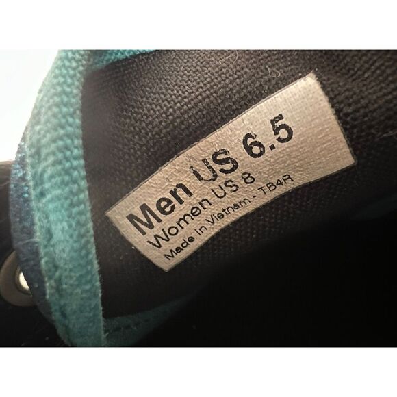 Vans Shoes Womens Sz 8 Off The Wall Glitter Black Blue Skate Sneakers Lace Up - Picture 5 of 13